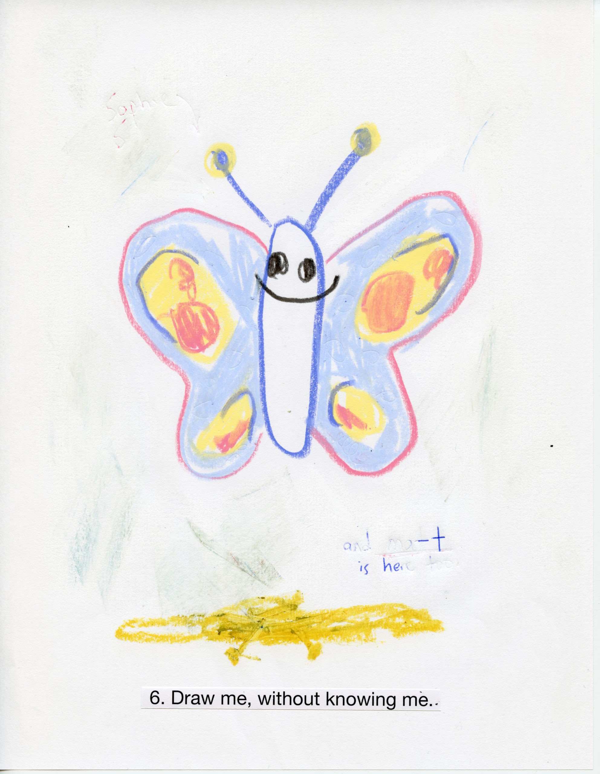 Daniel Bromberg Picture Interview Kollektiv Gallery Draw me without knowing me, answered with a drawing of a butterfly with a bit smile